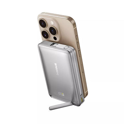 Външна батерия Wireless Baseus Nomos Kickstand, 10000mAh, 45W, PD + QI, 1 x QI - 1 x USB-C, Черна P10078800843-00