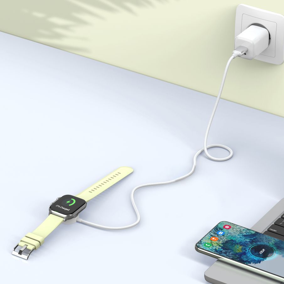 Кабел за зареждане Tech-Protect MC02 Ultraboost C за Apple Watch Series, Бял