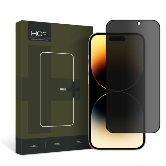 Privacy Screen Protector HOFI PRO+ for Apple iPhone 15 Pro, Protective Glass, Full Glue 
